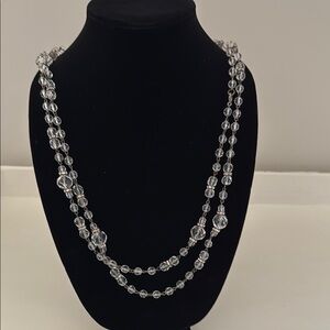 Elegant Crystal Beaded Necklace with matching earrings